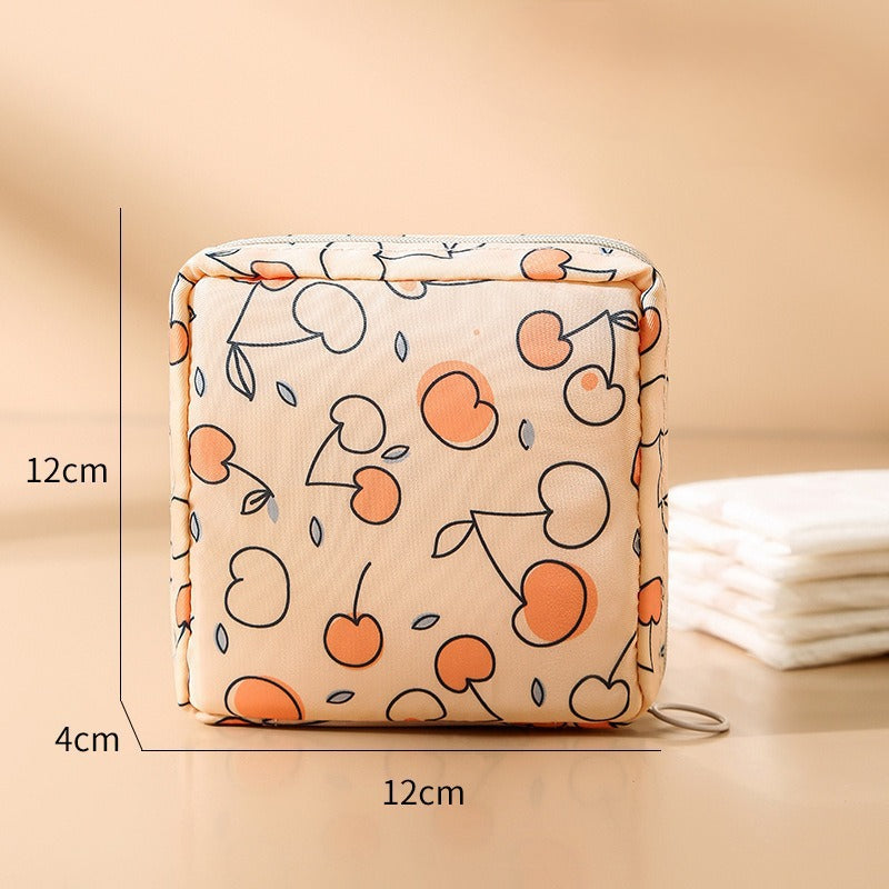 Whoelsale Cartoon Printed Sanitary Napkin Polyester Storage Bag